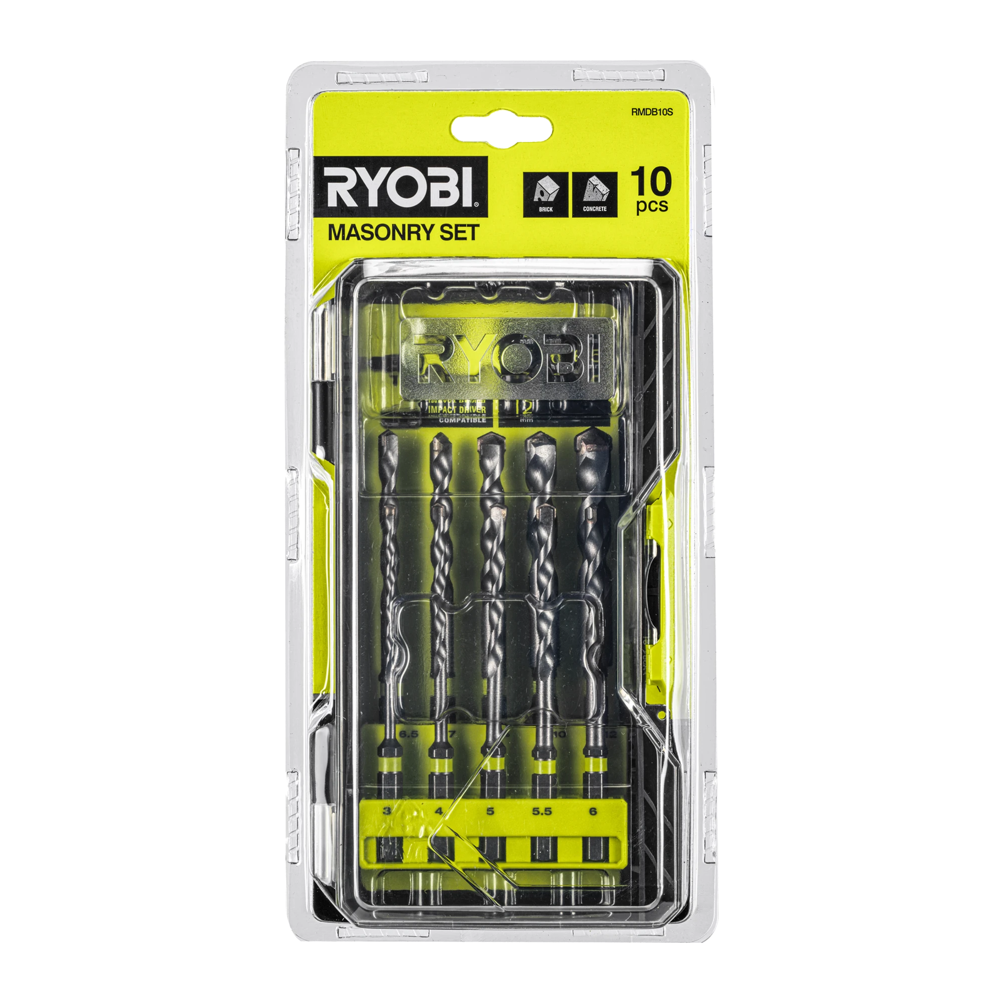 10-Piece Masonry Drill Bit Set