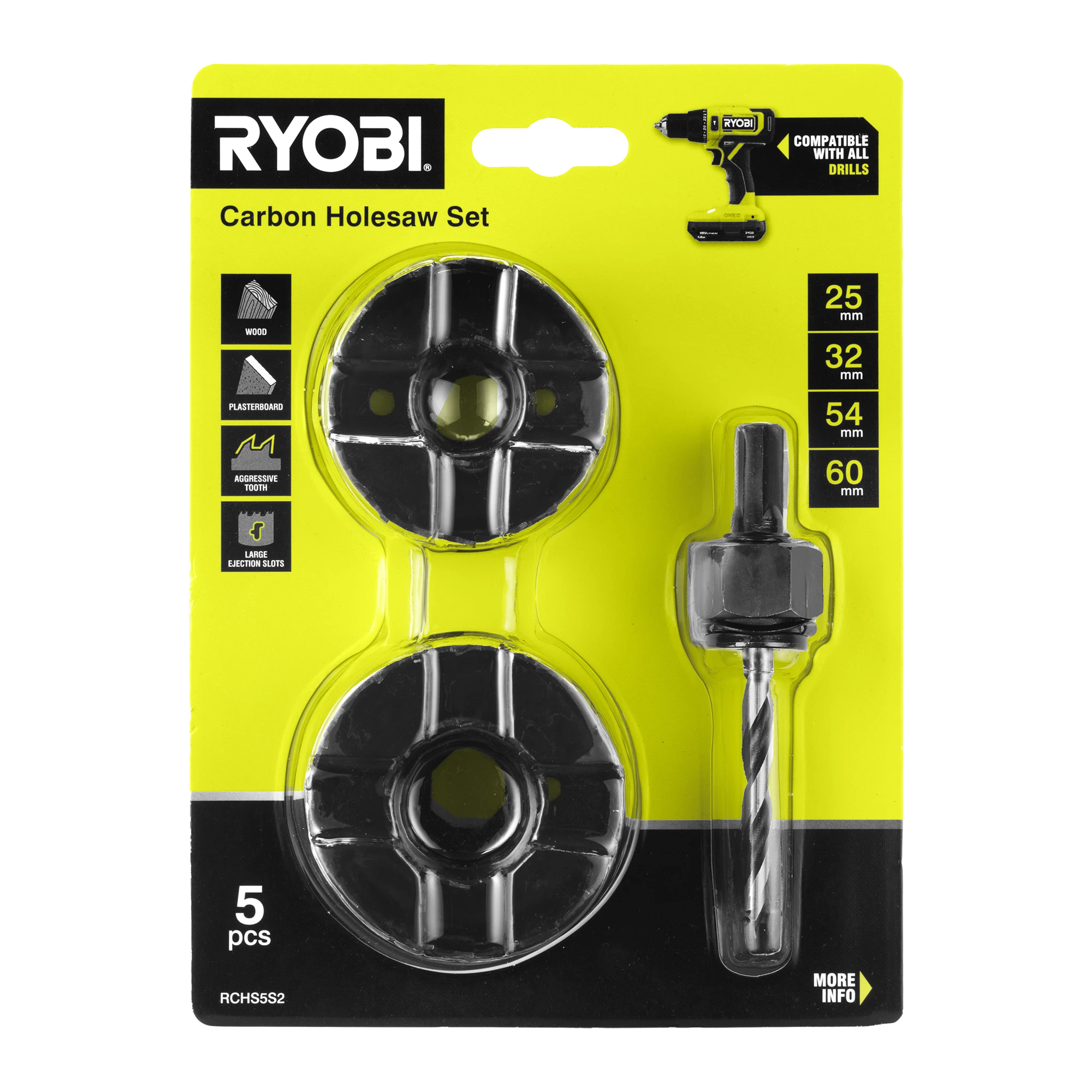 5-Piece Carbon Holesaw Set