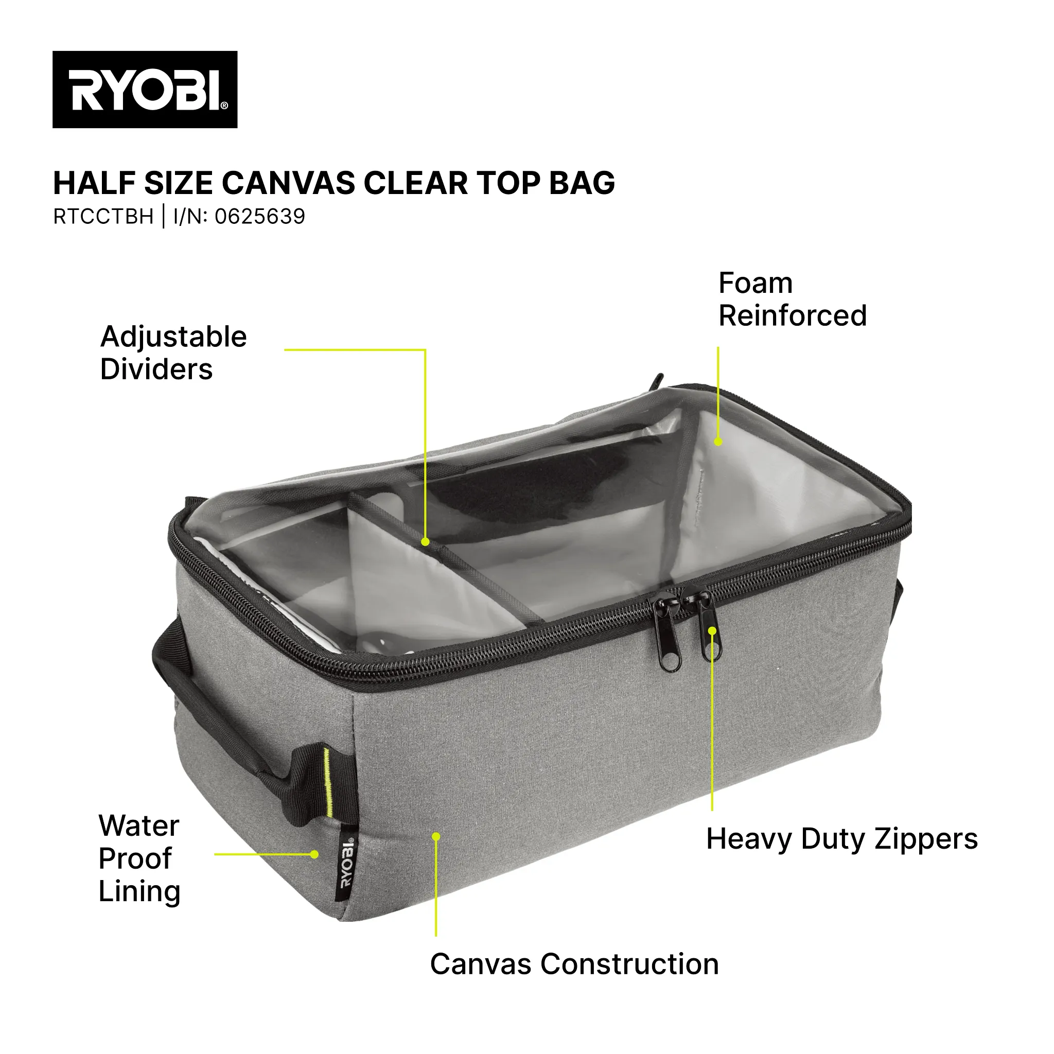 Traxx ? Size Clear Top Canvas Bag 3 Traxx ? Size Clear Top Canvas Bag