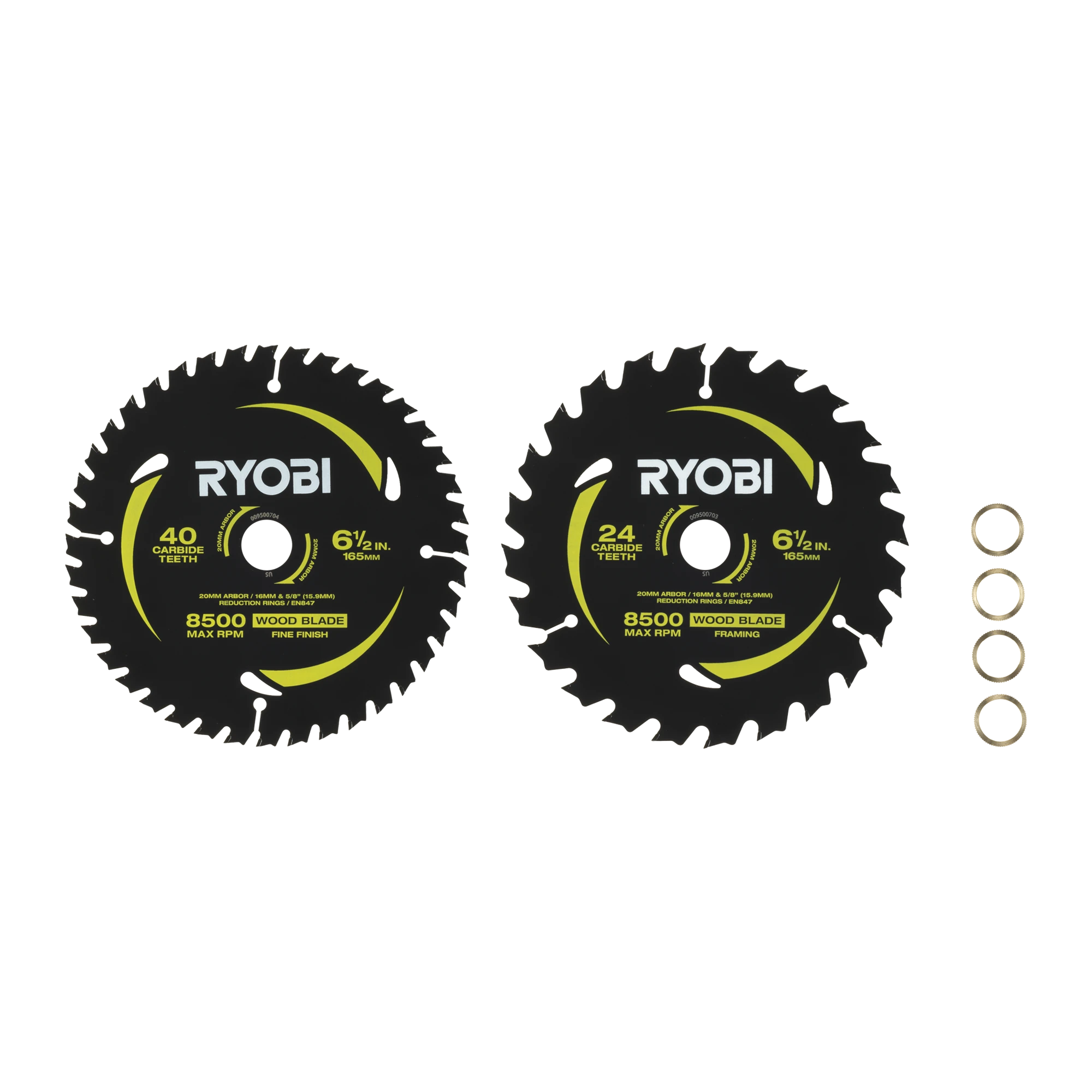 165mm 24T & 40T Circular Saw Blade 2 Pack