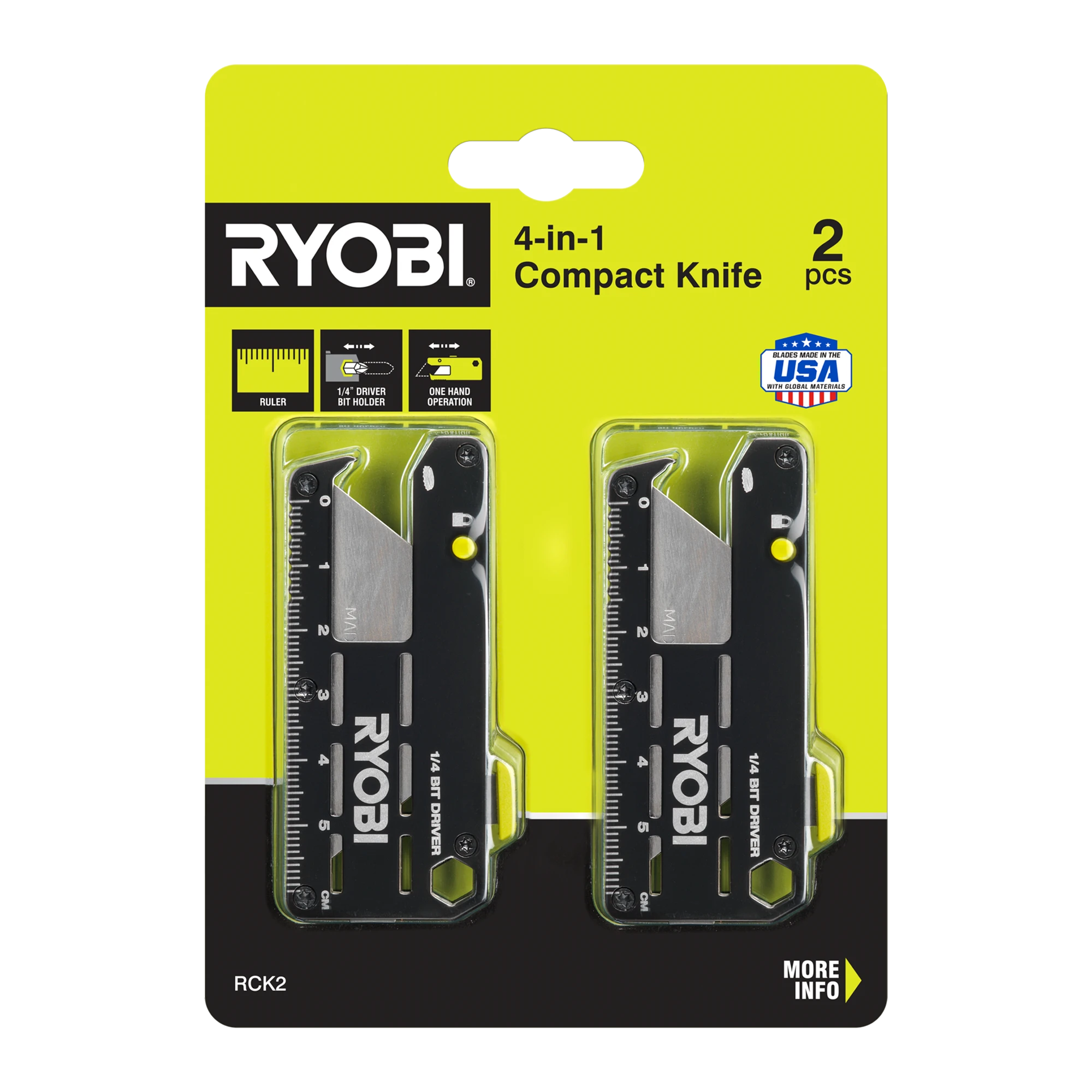 4-In-1 Compact Knife - 2-Piece Set