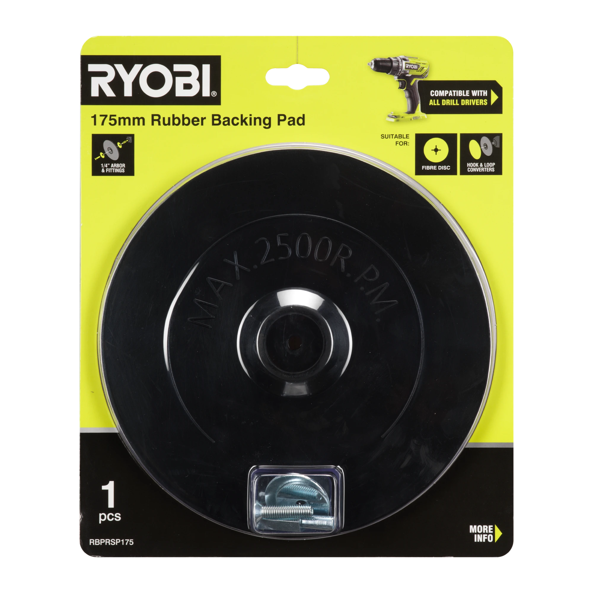 175mm Rubber Backing Pad