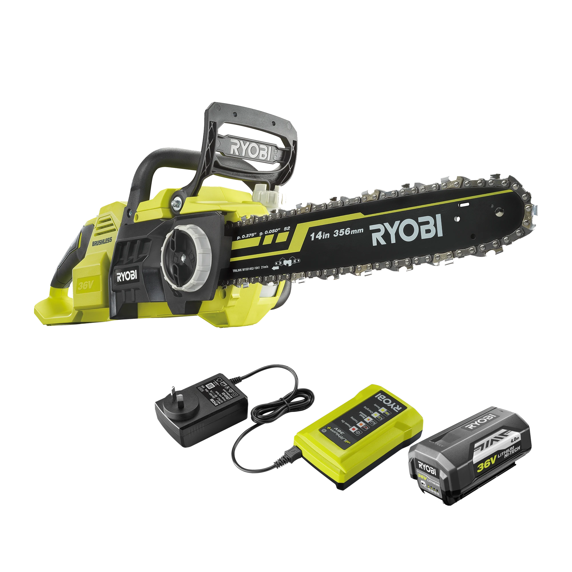 36V Brushless 14"(355mm) Chainsaw 4Ah Kit