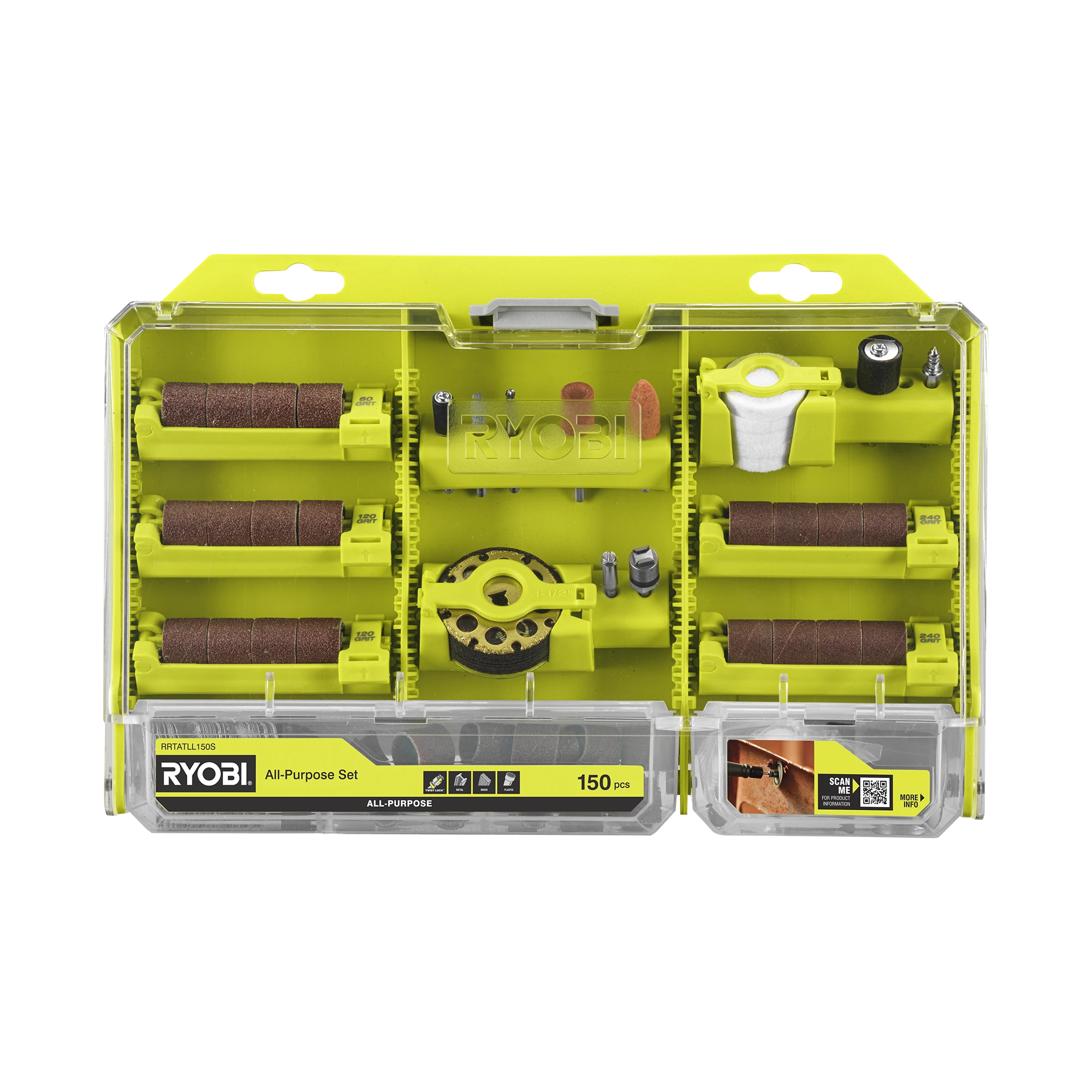 150-Piece Twist Lock All Purpose Rotary Set