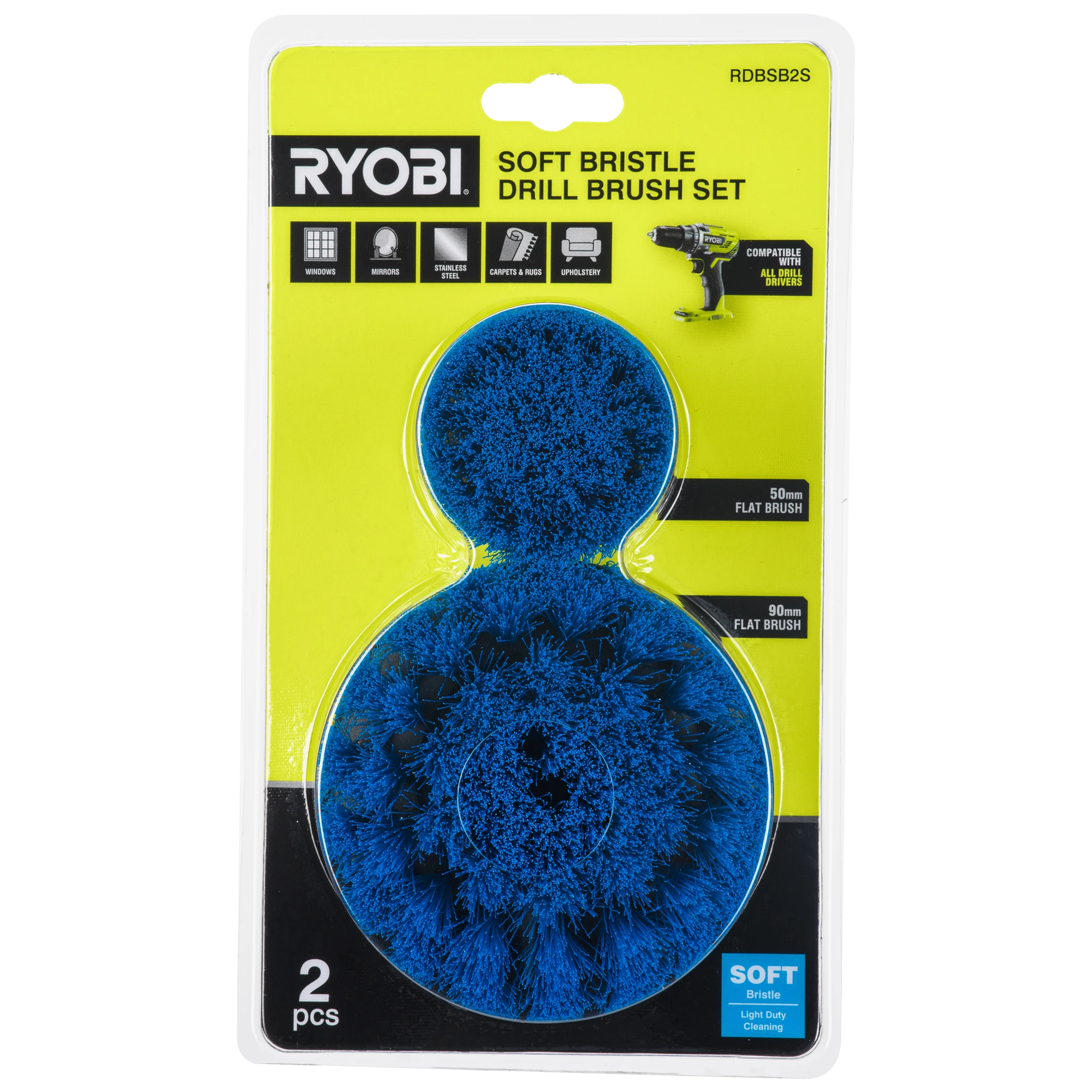 2-Piece Soft Bristle Drill Brush Set