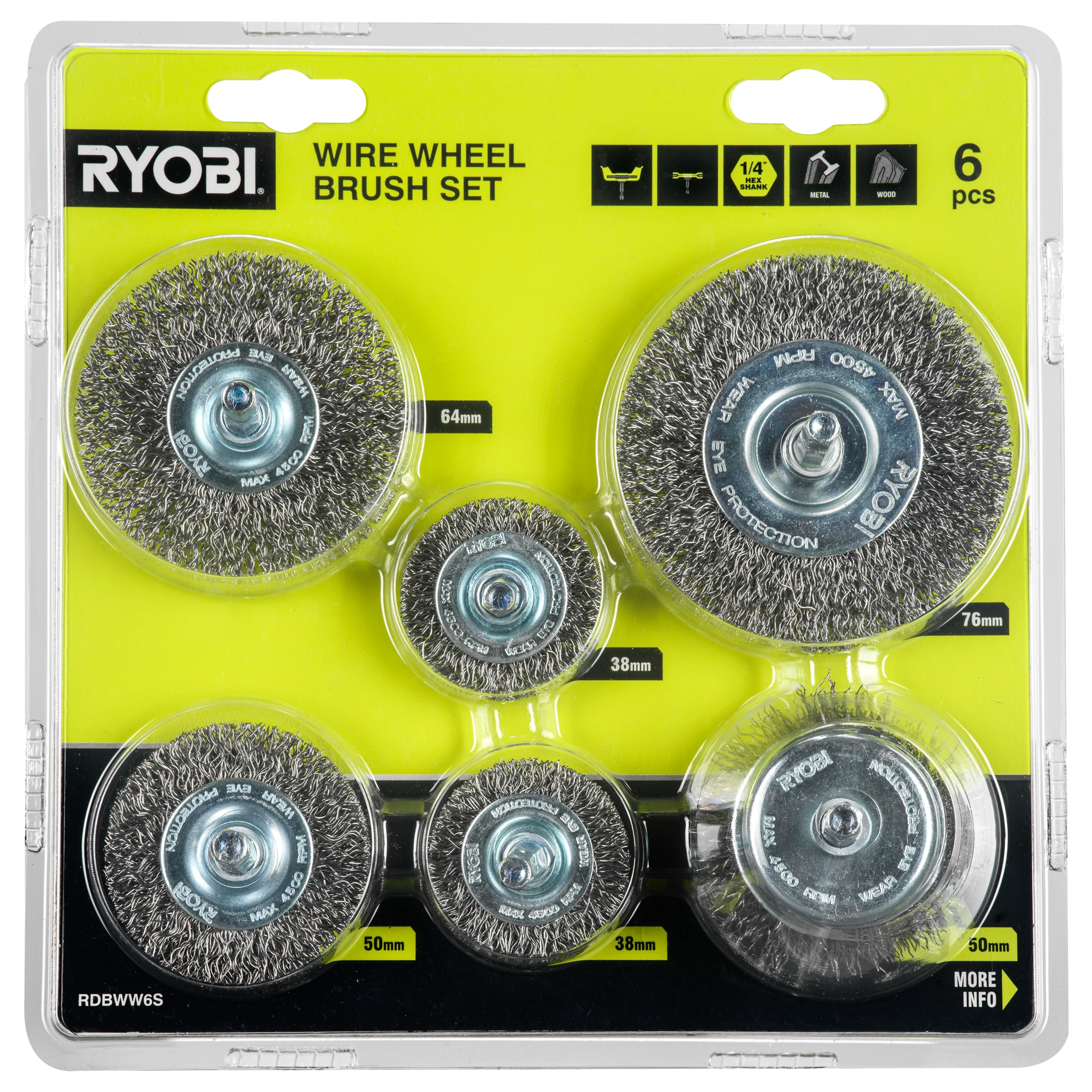 6-Piece Wire Wheel Brush Set