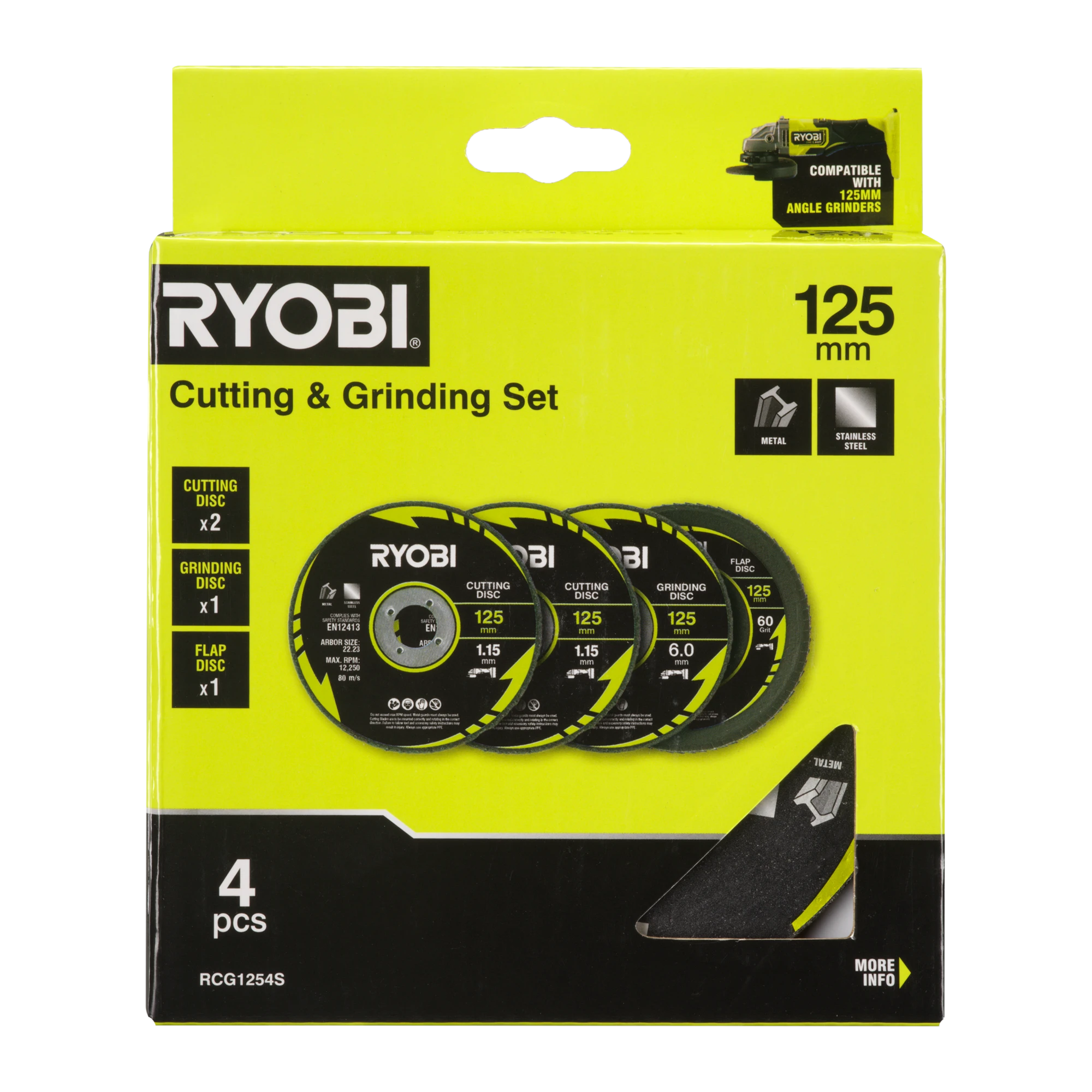 4-Piece 125mm Cutting and Grinding Set