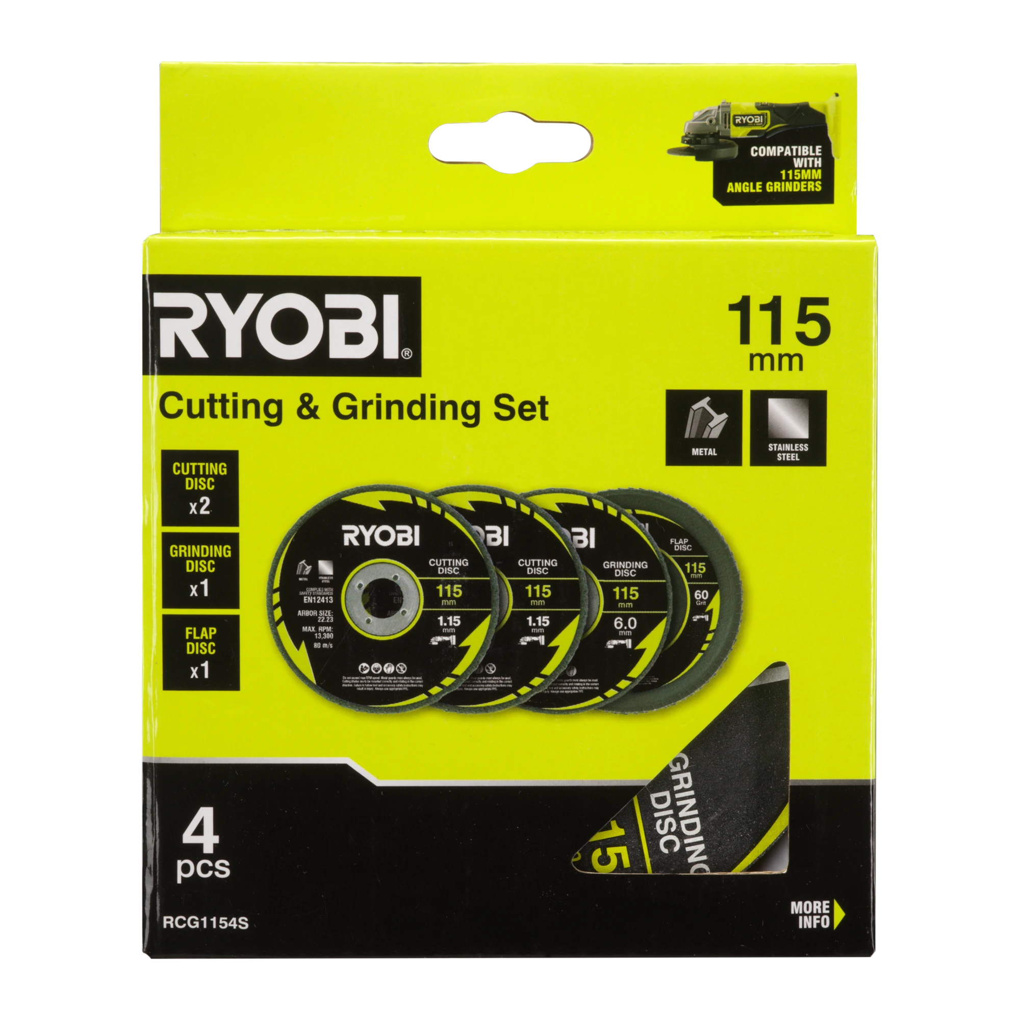 4-Piece 115mm Cutting and Grinding Set