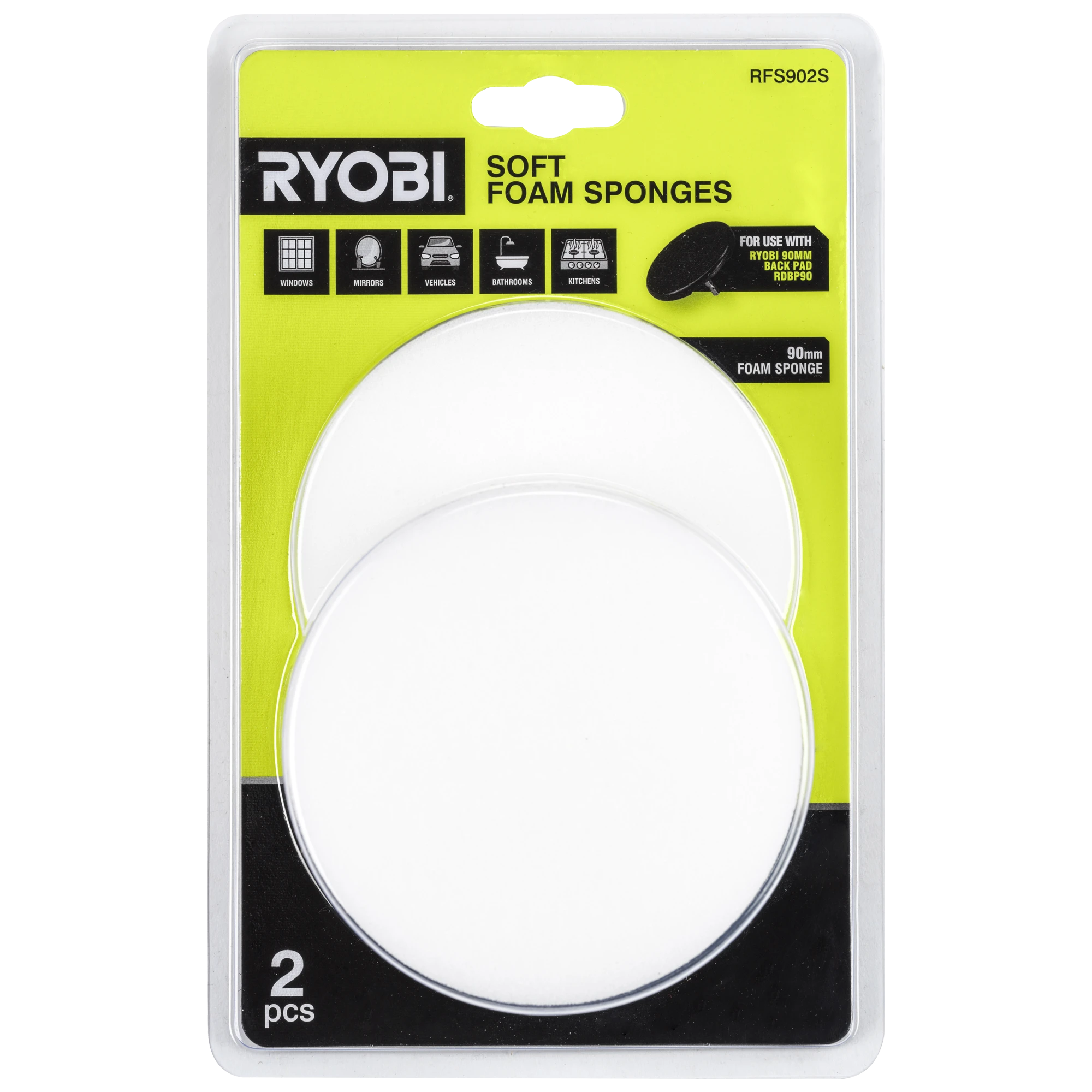 90mm 2-Piece Soft Foam Sponge Set