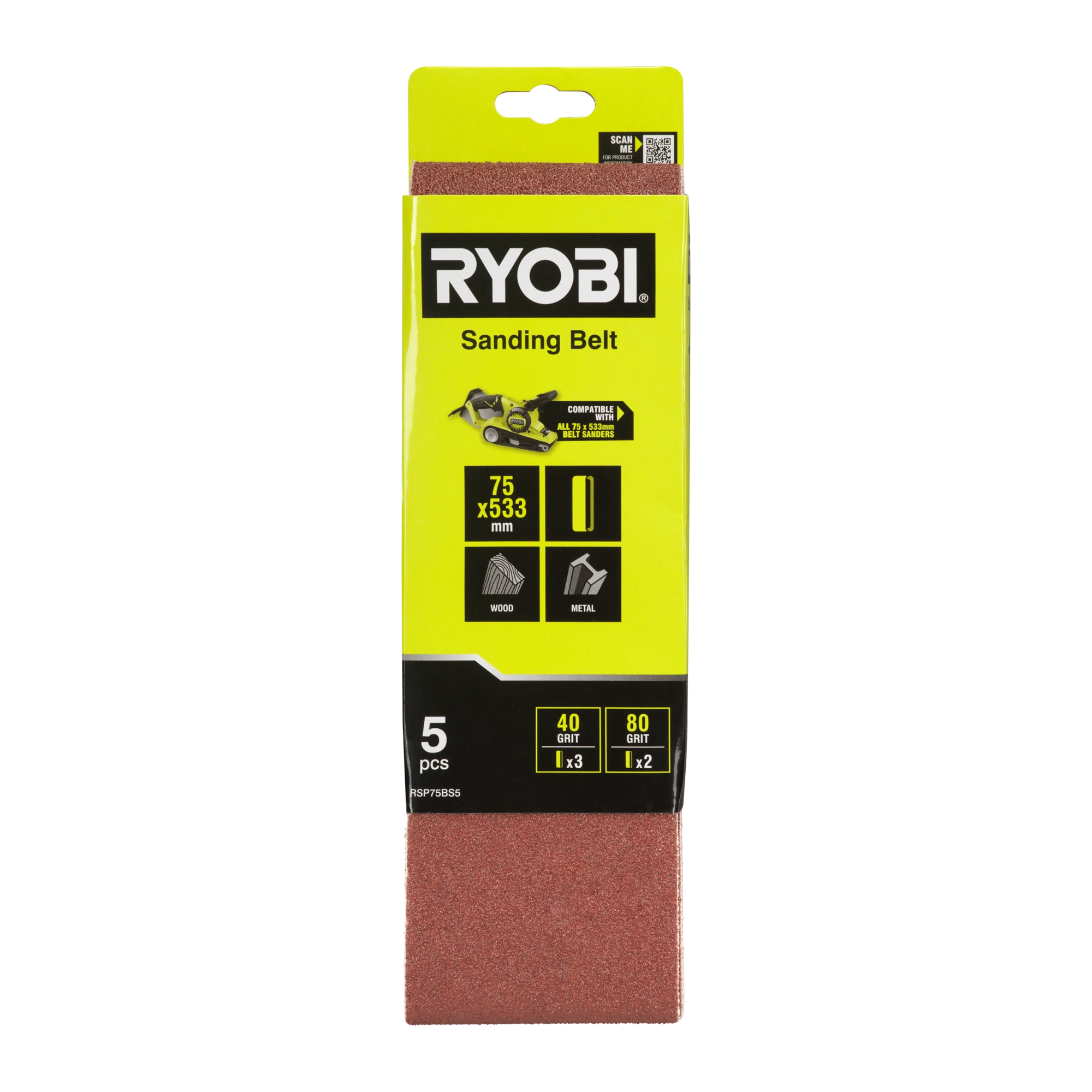 5-Piece 75 x 533mm Belt Sanding Set