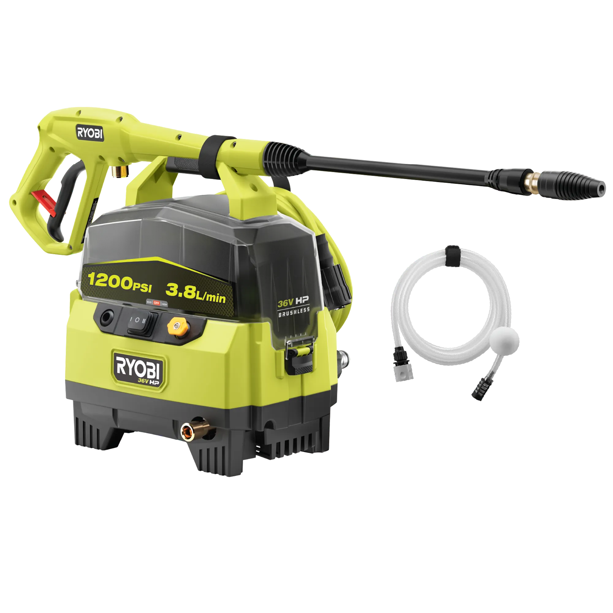 36V HP? Brushless 1200PSI Compact High Pressure Washer Tool Only