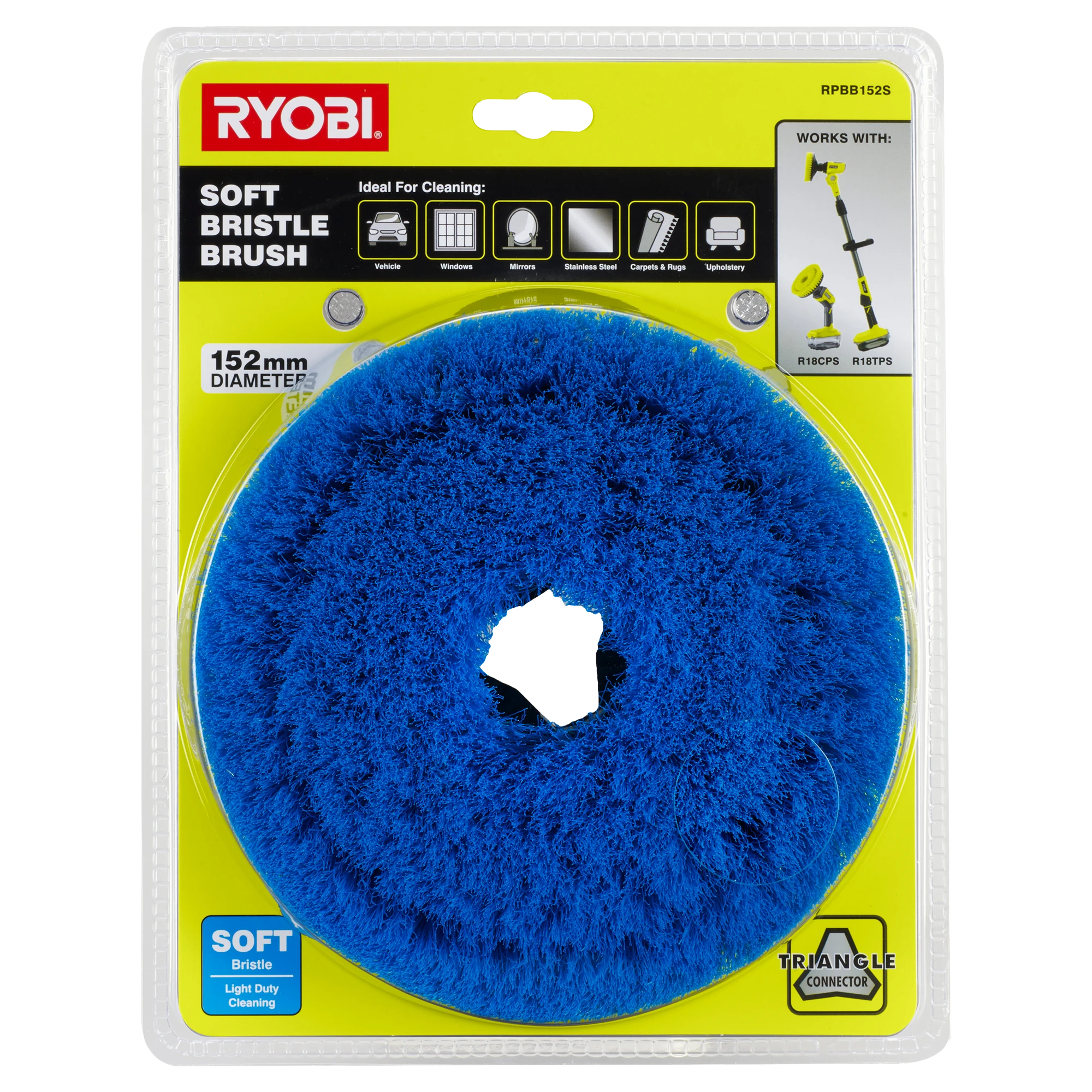 152mm Soft Bristle Power Scrubber Brush